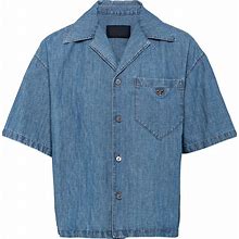 Prada Chambray Shirt, Men, Light Blue, Size XXL