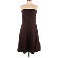 Banana Republic Casual Dress - A-Line Strapless Sleeveless: Brown Print Dresses - Women's Size 10