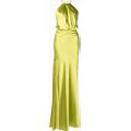 Michelle Mason - Pleat-Detail Halterneck Dress - Women - Silk - 10 - Green