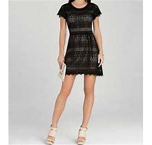 Bcbgmaxazria Black Darlita Lace Sheath Dress Vfx6z553/M473a Size 0
