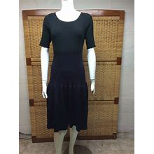 Betsy Johnson Black 75% Rayon Drop Waist Casual Stretch Knit Dress Sz
