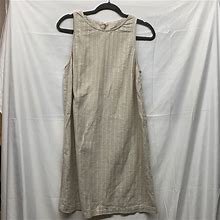 Ann Taylor Loft Dresses | Ann Taylor Loft Cream Silver Striped Tank Dress Sz 10 | Color: Cream/Silver | Size: 10