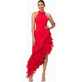 Betsy & Adam Women's Ruffled Asymmetric-Hem Dress - Red - Size 4