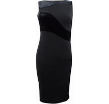 Calvin Klein Dresses | Calvin Klein Women's Petite Velvet-Swirl Sheath Dress - Black | Color: Black | Size: Various
