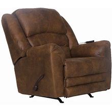 Catnapper Jimmy Rocker Recliner With Heat And Massage In Auburn Polyester Fabric