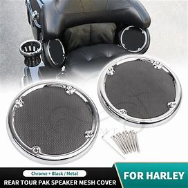 Rear Tour Pak Speaker Grills Cover Trim Set For Harley Street Electra Glide FLHT