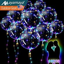 10PCS LED Light Up BOBO Balloons Set 20in Transparent Bubble Wedding Party Decor