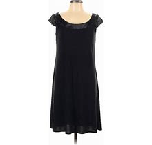 Tiana B. Casual Dress - Shift: Black Solid Dresses - Women's Size Large