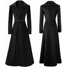 Womens Gothic Full Length Steampunk Jacket Long Victorian Trench Coat