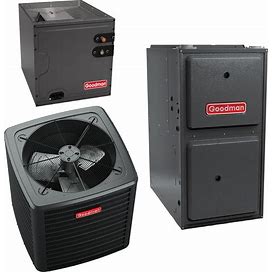 Goodman-3 Ton Cooling-80Kbtu/Hr Heating-Air Conditioner+Multi Speed Furnace System-13.5 SEER2-96% AFUE-Upflow GSXN3N3610 GM9S960803BN CAPTA3626B4