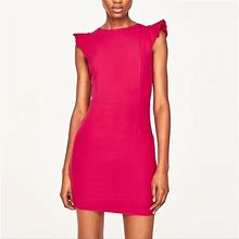 Zara Dresses | Fuchsia Zara Open Back Dress With Bow | Color: Pink | Size: M