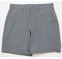 Old Navy Flat Front Men's Gray Solid Dress Shorts Size Large 31" Waist