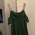 Jeanol Tops | Sequin Ruffle Dress Top | Color: Green | Size: 2X