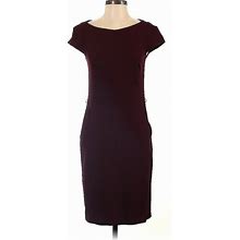 MM. Lafleur Casual Dress - Sheath: Burgundy Solid Dresses - Women's Size 0