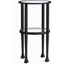 Tanner Round Glass Accent Table, Blackened Bronze | Pottery Barn