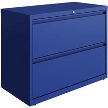 Hirsh Industries 24251 HL10000 Series Classic Blue Two-Drawer Lateral File Cabinet - 36" X 18 5/8" X 28"