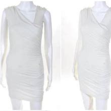 Graham & Spencer Dresses | Graham & Spencer Ivory Ruched Stretch Knit Dress P | Color: White | Size: P