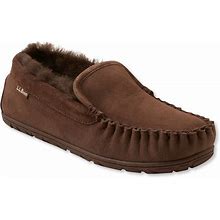 L.L.Bean | Men's Wicked Good Sheepskin Shearling Lined Slippers, Venetian Chocolate Brown 7 M(D), Suede Leather/Rubber