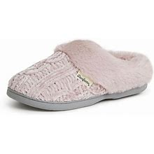Dearfoams Women's Claire Marled Cable Knit Chenille Clog Slipper