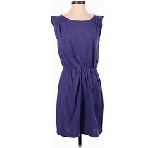 Ann Taylor LOFT Casual Dress Scoop Neck Sleeveless: Blue Dresses - Women's Size Small
