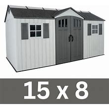 Lifetime Garden Outdoor Storage Shed, 15X8 Foot, Gray, 60406