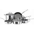 Millennium 10-Piece Stainless Steel Nonstick Cookware Set In Stainless Steel And Black