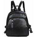 Amacok Mini Leather Backpack For Women Convertible Backpack Purse Elegant Shoulder Handbag Multiple Zipper Pockets Crossbody Bag, Black