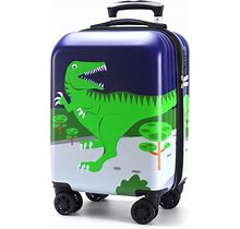 GURHODVO Kids Luggage For Boys Suitcase With Spinner Wheels Carry On Hard Shell Trolley Case Lightweight Travel Toys Dinosaur 18