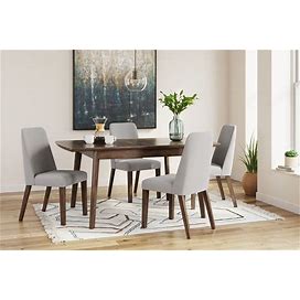Ashley Lyncott Medium Brown Extendable Rectangular Dining Room Set, Brown Contemporary And Modern Sets From Coleman Furniture