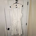 Torrid Dresses | Torrid White Poplin Collard Shirt Dress. Size 3. | Color: White | Size: 22
