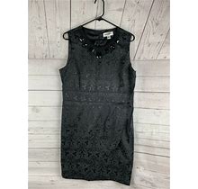 Isadora Collection Women's Black Beaded Neckline Dress 14 Petite