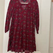 American Eagle Outfitters Dresses | American Eagle Burgundy Paisley Mini Dress | Color: Blue/Red | Size: M
