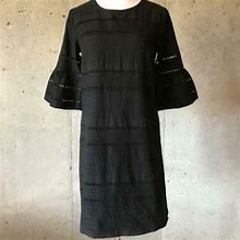 J. Crew Dresses | $118 Jcrew Flutter Sleeve Shift Dress G1269 | Color: Black | Size: 0