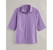 Blair Women's Haband Womens 3/4-Sleeve Poplin Wonder Shirt - Purple - 3X - Womens