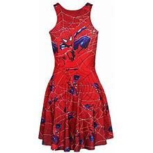 Women Pleated Dress Cool Colorfull Printed Sleeveless Dress Mini Dress