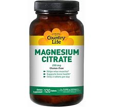 Country Life Magnesium Citrate Vitamin | 250 Mg | 120 Tabs