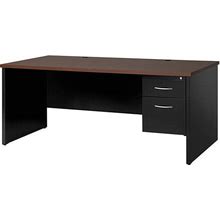 Hirsh Industries 36" X 72" Black / Walnut Modular Desk With Right-Hand Pedestal