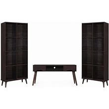 Chesline 3-Piece Walnut Entertainment Center Fits Tvs Up To 49 in.