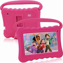 Kids Tablet For Toddlers Learning Tablet For Kids 7 Inch 32GB Childrens Tablet With Wifi Dual Camera Shockproof Case Android Tablet With Parent