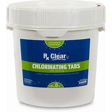 Rx Clear 1-Inch Stabilized Chlorine Tablets | One 8-Pound Bucket | Use As Bactericide, Algaecide, And Disinfectant In Swimming Pools And Spas | Slow