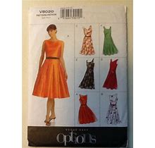 Vogue Pattern V8020 Misses/Petite Dress And Belt Size 6-8-10 Uncut