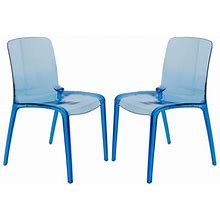 Allora Mid-Century Modern Dining Side Chair In Blue (Set Of 2)