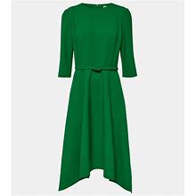 Oscar De La Renta, Wool-Blend Midi Dress, Women, Green, US 12, Dresses, Wool