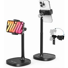 ULANZI Cell Phone Stand Mount For Desk, Vijim HP004 Adjustable Height & Angle Phone Holder, 360 Degree Rotating Desktop Phone Stand For Recording Compatible With iPhone, Samsung Galaxy And All Phones