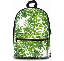 Kids School Backpack For Boys & Girls 3D Green Leaves Print Design From Beddinginn