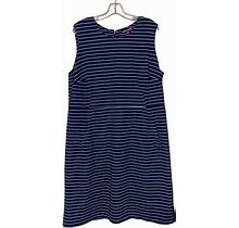 Jessica London Dresses | Jessica London Sleeveless Stripe Dress Pockets White Blue Size 22 | Color: Blue/White | Size: 22