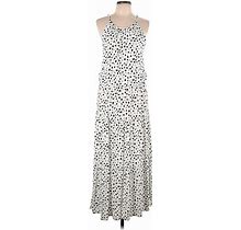 Lascana Casual Dress - A-Line Scoop Neck Sleeveless: Ivory Dresses - Women's Size Large