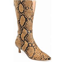 Journee Collection Esperanza Boot | Women's | Brown Snake Print | Size 7 | Boots | Kitten