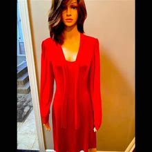 Venus Dresses | Venus Red Beautiful Versatile And Stylish Long Sleeve Dress. Szm | Color: Red | Size: M