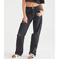 Aeropostale Womens' High-Rise Baggy Jean - Black - Size 18 R - Cotton - Teen Fashion & Clothing - Shop Spring Styles